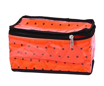 PrettyKrafts Multi Purpose Plastic Jewellery Travel Bag (Orange)