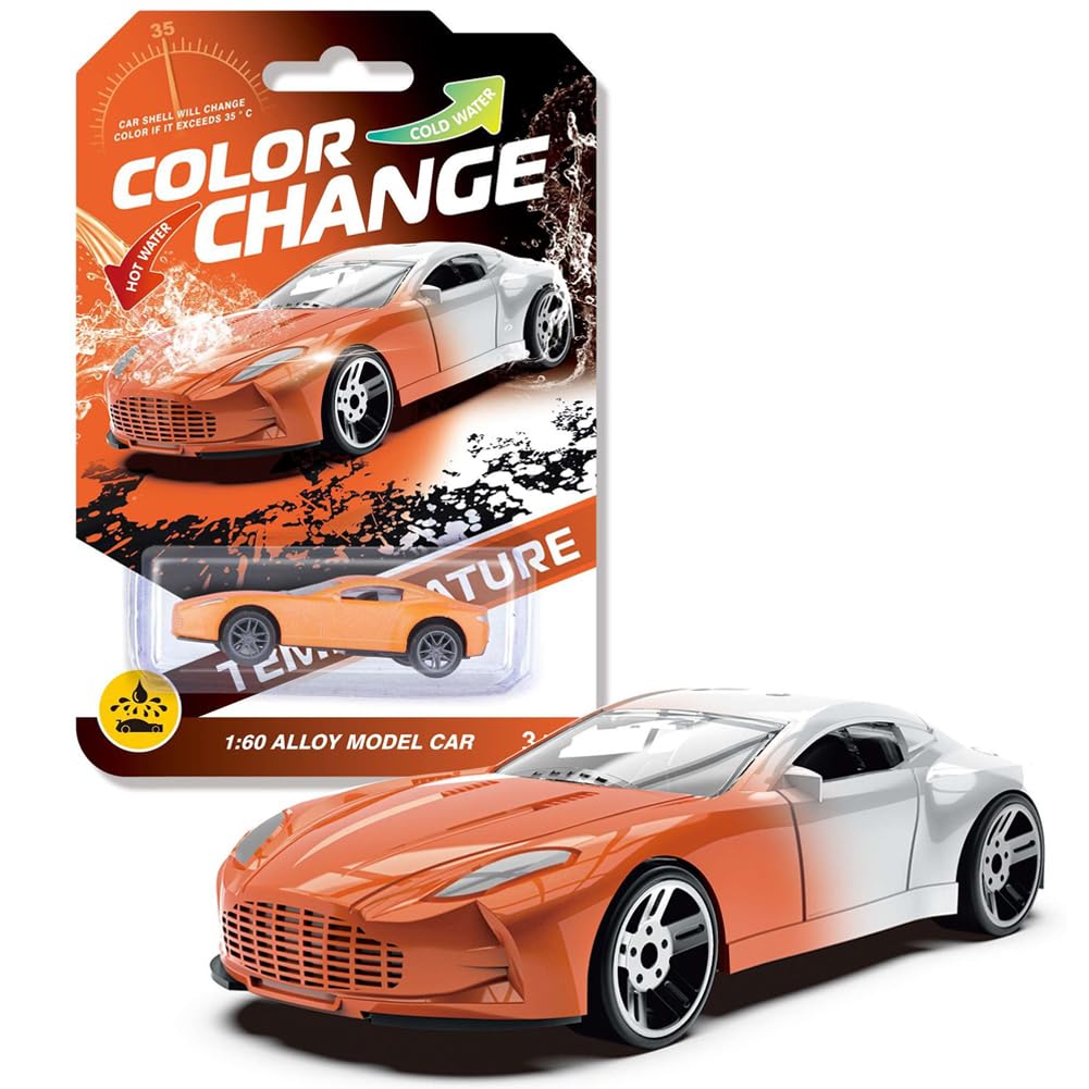 KMFASVX Car Model, Collectible Super Sports Diecast Car Toy,1:60 Alloy Pull Back Racing Toy Vehicle for Boys Girls Christmas and New Year Gifts - Orange White