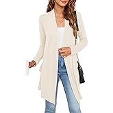 Veryoung Womens Lightweight Summer Cardigan Casual Drape Soft Open Front Short Sleeve Cardigans with Pockets High Low Hem