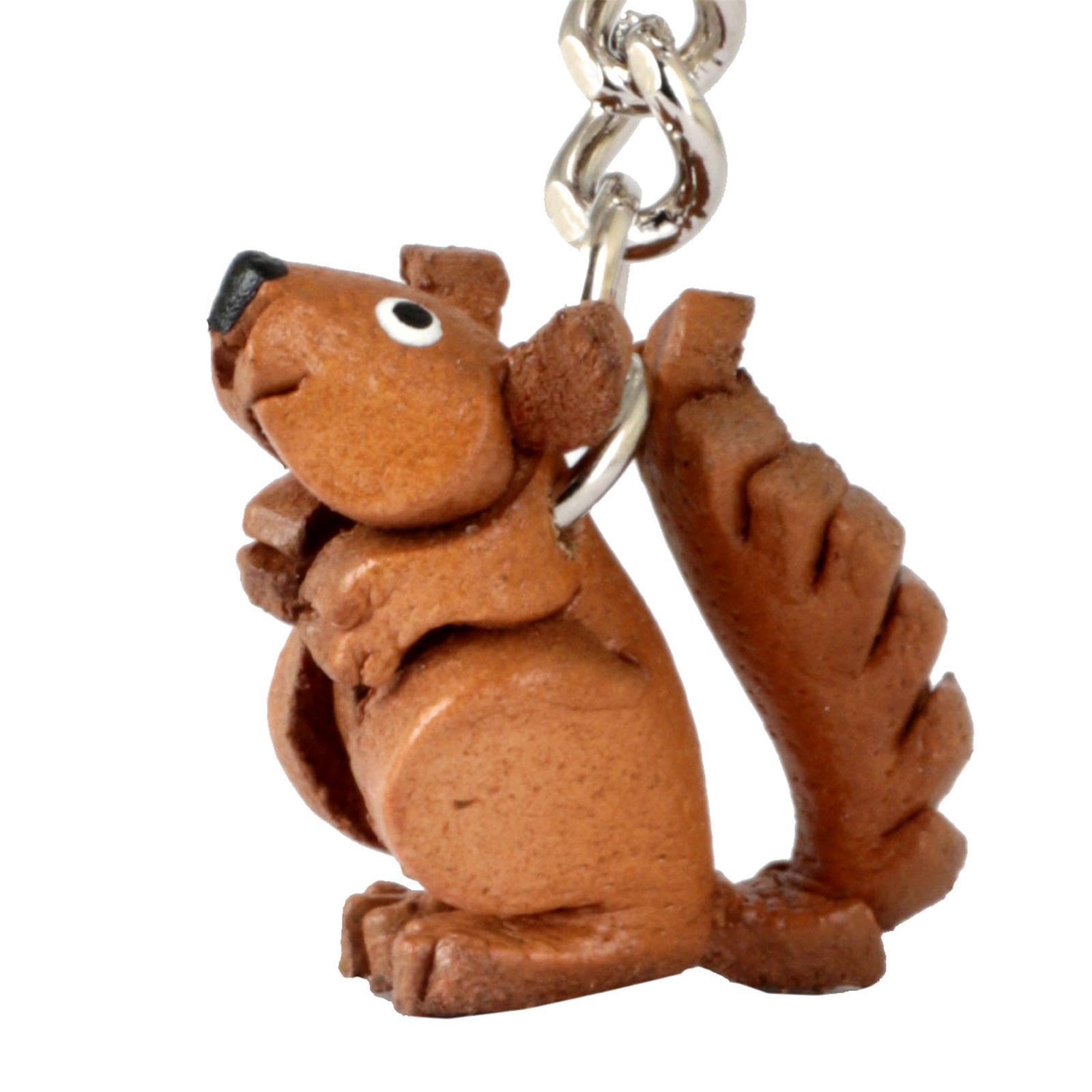 MONKIMAU Leather Keyring Squirrel