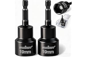 HORUSDY 2-Pieces RV Leveling Scissor Jack Socket Drill Adapter, 1/4 Inch Hex Shank, Fits 3/4 Inch or 19mm Hex Drive Jacks