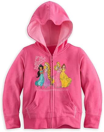 Amazon.com: Disney Store Princess Hoodie Sweatshirt Jacket Size S 5-6 5T Rapunzel Jasmine Pink 
