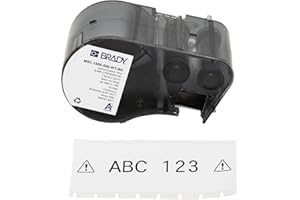 Brady Authentic (M5C-1500-595-WT-BK) All-Weather Vinyl Labels 1.5 in W x 25ft Black on White. for use with BMP51, M510, and M511 Label Printers.