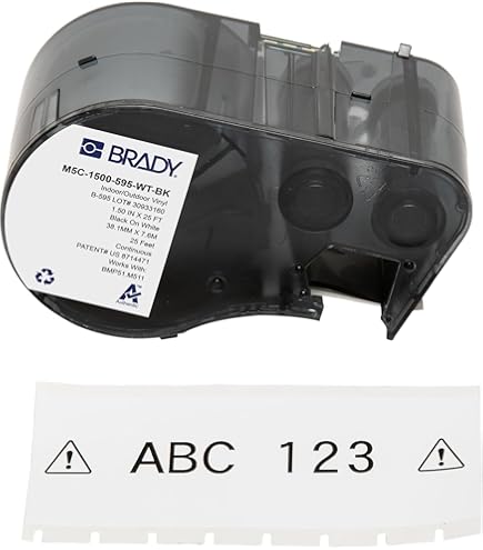 Amazon.com: Brady M-131-499 Nylon Cloth B-499 Black on White Label