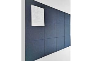 DECORITA Large Office Cork Board Alternative - 47"x35" 12 Pack Felt Wall Tiles with Safe Removable Adhesive, Cork Boards for Walls Office Pin Board Tack Board Cork Board 48 x 36 – Dark Blue
