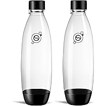 MATE OF STEEL 100% plasticvrije 1000 ml roestvrijstalen fles, compatibel met SodaStream Terra, Fizzi & Art, vaatwasmachinebestendig, 1 liter drinkfles van metaal, frisdrankflessen, reserveflessen