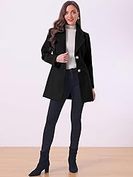 Allegra K Women's Elegant Notched Lapel Button