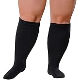 BODALA Plus Size Compression Socks: Wide Calf Compression Stockings for Men Women - Up to 7X Large 20-30 mmHg Compression Hose for Pregnancy Travel Running Nurses