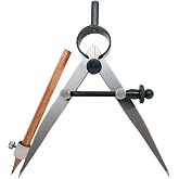 ZLKSKER 4 inch Woodworking Compass with Pencil Holder, Precision Spring Divider/Scriber, Metal Compass for Leather Work Metalworking