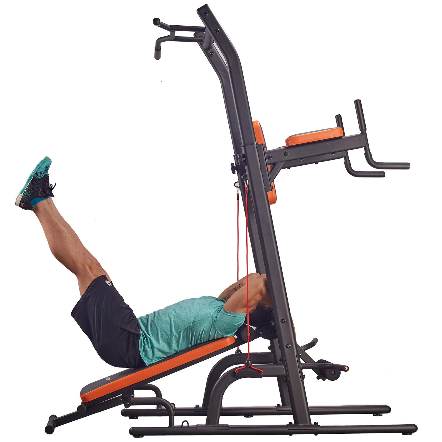 HARISON Multifunction Power Tower Pull Up Dip Station with Bench