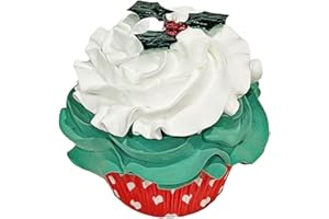 Dezicakes Fake Cupcakes & Cake – Artificial Cakes for Display – Faux Cake Decorations for Home & Kitchen - Cake Plate Fake Food Desserts - Christmas Holiday Cupcake-