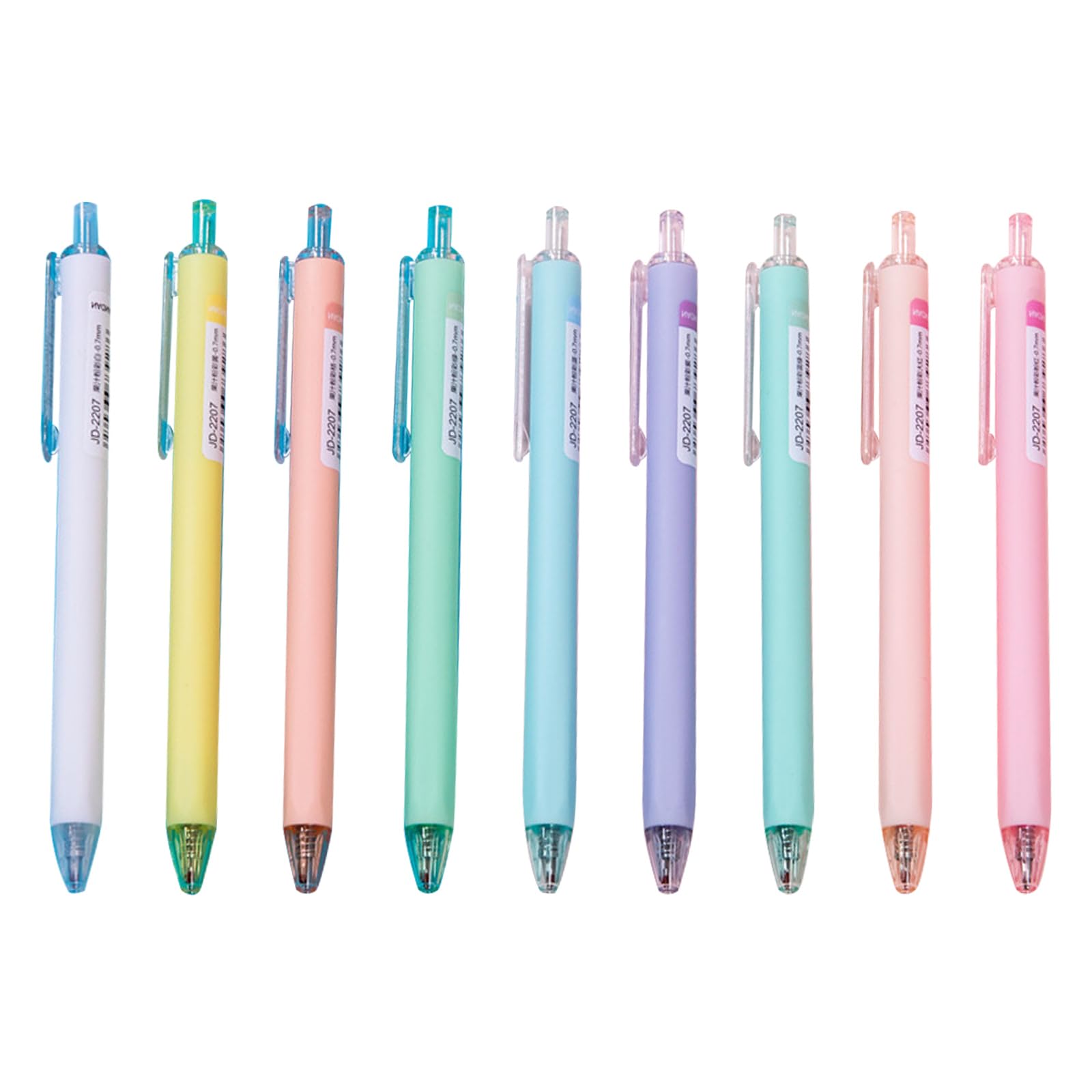 9pcs Gel Pens Colours Pastel Retractable Gel Pen Set, 0.7mm Quick Drying Pens Colored Rollerball Pens for Writing Drawing Journaling Note Taking Colouring Books Art Markers