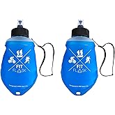 FitFlask 2 Pack Soft Water Bottle, TPU Collapsible Flask Foldable Bottles for Hydration Pack, BPA-Free, for Running Hiking Cycling Climbing. (350ml/11.83oz)