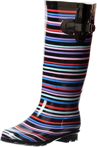 black patent rain boots