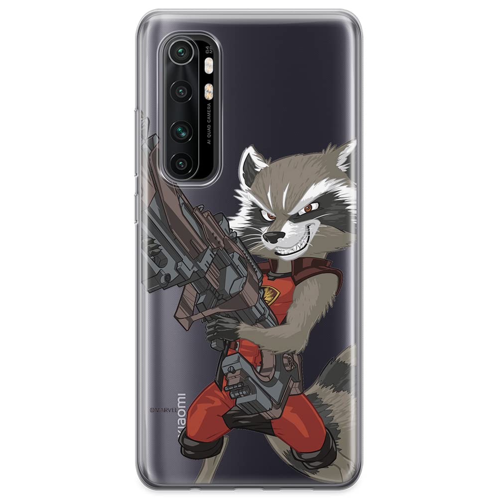 ERT GROUP mobile phone case for Xiaomi MI NOTE 10 Lite original and officially Licensed Marvel pattern Rocket 008 optimally adapted to the shape of the mobile phone, partially transparent