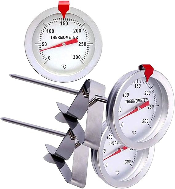 Oil Thermometer for Deep Frying,INRIGOROUS 2pcs 200mm Stainless Steel