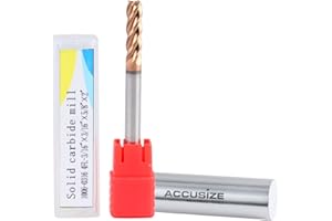 Accusize Industrial Tools 3/16'' 4 Flute, 3/16 by 3/16 by 5/8 by 2'' Solid Carbide End Mill, 1006-0316