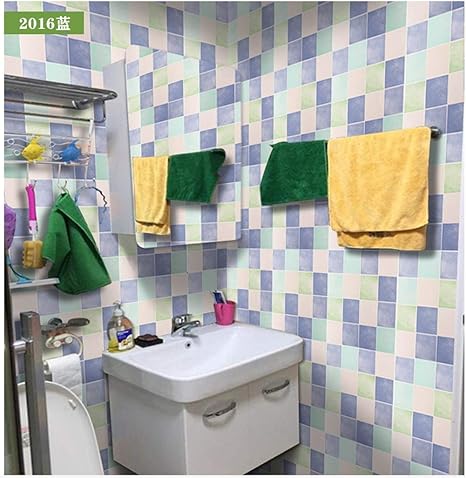 Amazon Benbenzhuangshi2 厚くなったバスルーム壁紙 自己接着剤 防水 浴室の壁のタイルのステッカー 装飾壁ステッカー 壁紙 8 Color 5 ウォールステッカー オンライン通販