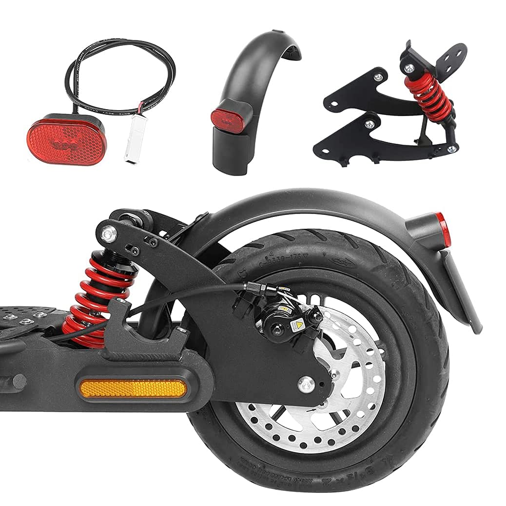 VOLOHAS Flycoo2 Rear Suspension with Fender and LED Taillight for Xiaomi M365 Pro/Pro 2 Electric Scooter Retrofit Part Shock Absorber Accessories, Red