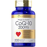 Carlyle CoQ10 200mg | 200 Capsules | Mega Q-Sorb Coenzyme Q-10 | Vegetarian, Non-GMO, Gluten Free Supplement