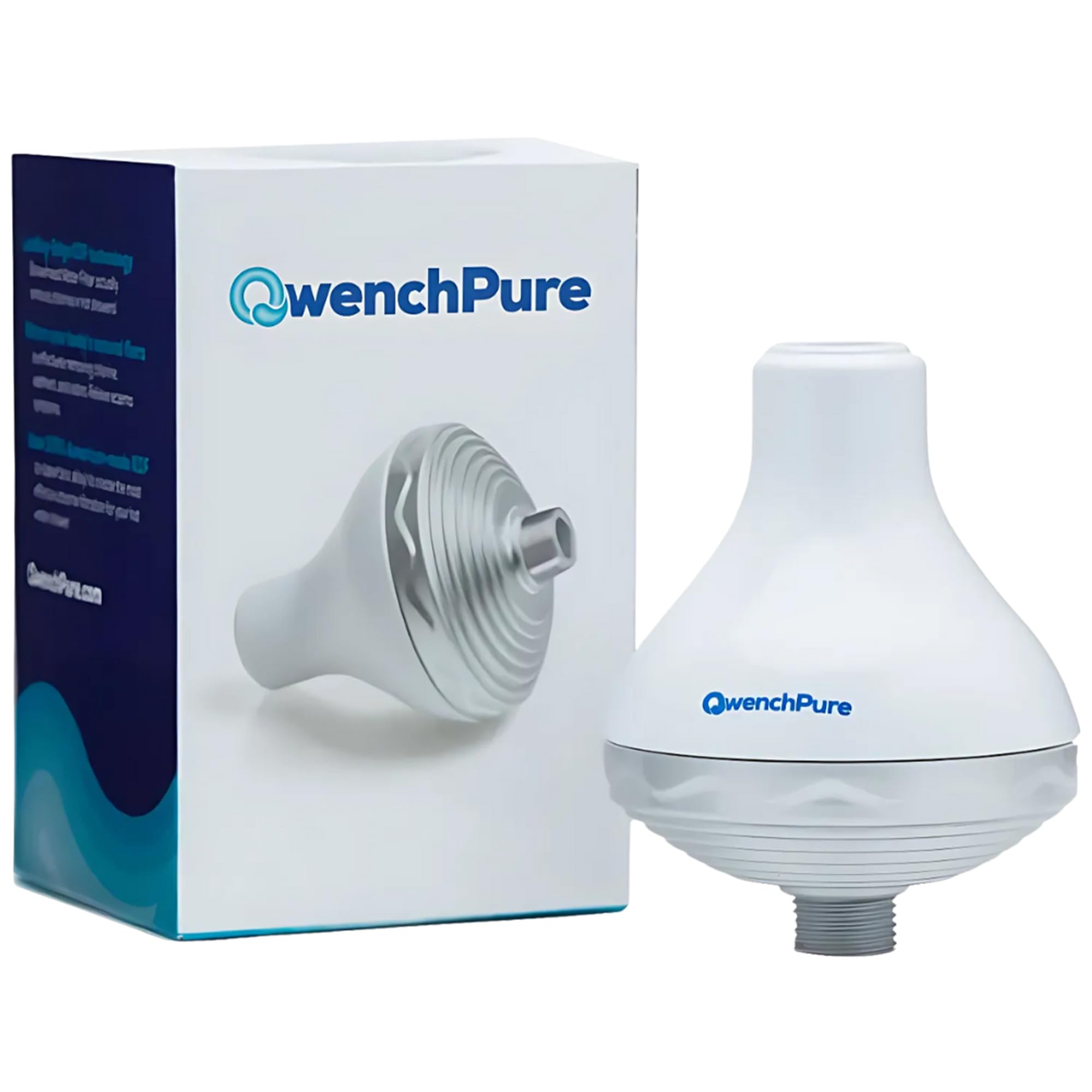Shower Filter by QwenchPure Most Effective Showerhead Water Filter with KDF High Output Chlorine Removal Water Softener and Purifier - with Replaceable Cartridge
