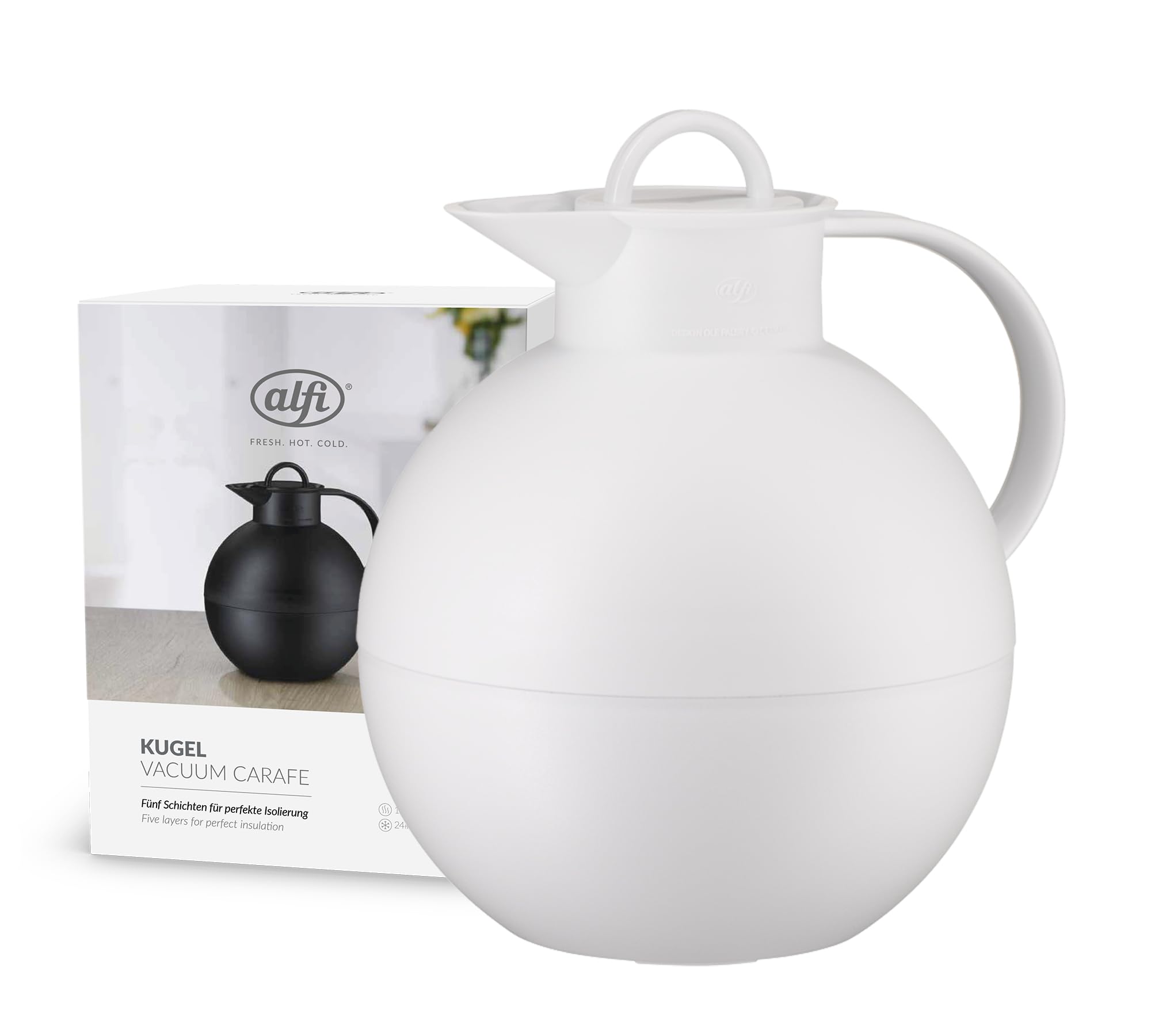 Alfi 'Kugel' (Sphere) Insulated Thermos Can 0.94 L White Plastic