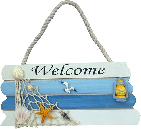 yanzz Cartel de Bienvenida de Madera para Puerta de Entrada, decoración