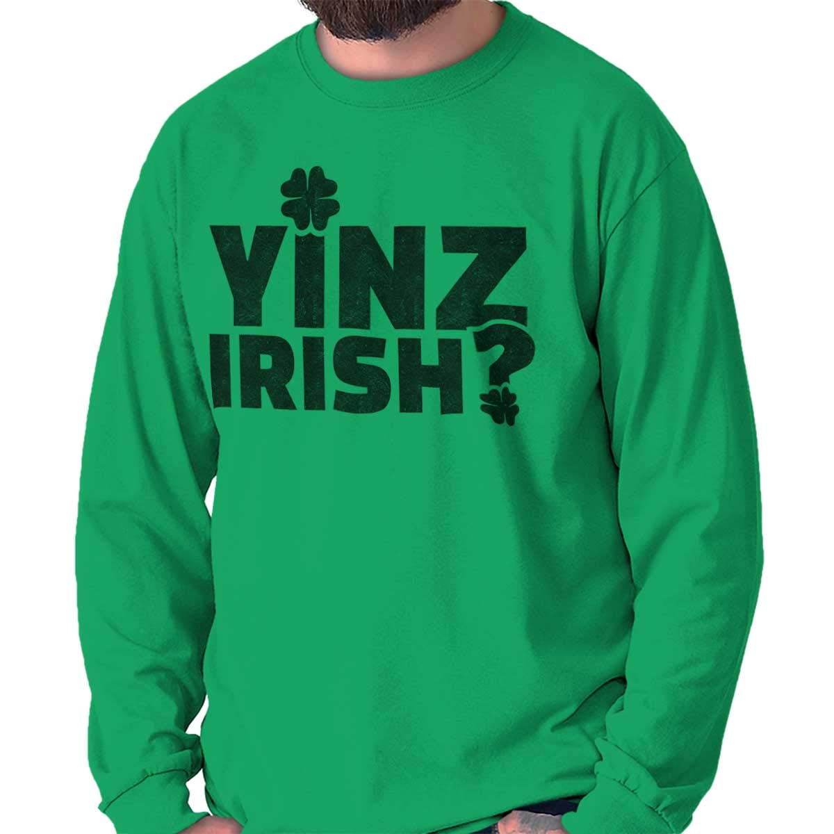 Yinz Irish St Patricks Day Pittsburgh Gym Crewneck Minaze