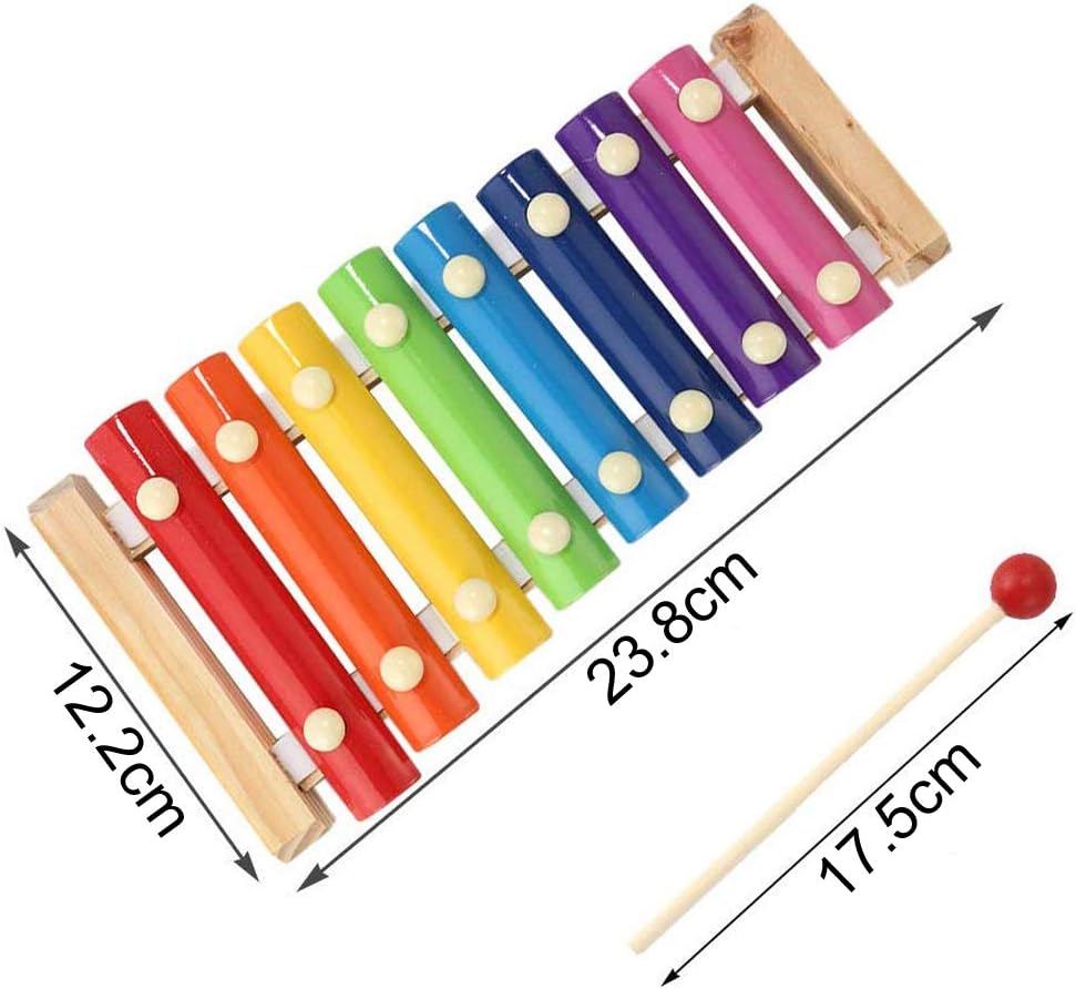 INTVN 8Tone Natural Wooden Xylophone For Toddlers,Educational Sound