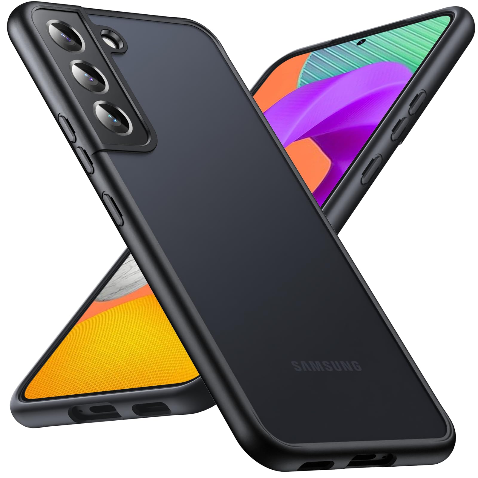Anqrp Zero Serie for Samsung Galaxy S22 Case 5G, [Wireless Charging Support] [Translucent Matte Thin Phone Case] Shockproof Slim Cover 6.2'', Black