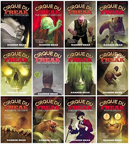 Darren Shan's Cirque Du Freak 12 Book Bundle Collection Set: Nightmare / Vampire / Tunnels / Trials / Prince / Hunters / Allies Night / Killers Dawn / Lake Souls / Lord Shadows / Sons Destiny Paperback – January 1, 2000