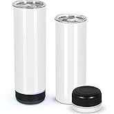 Micellwuu 2 Pack 20 Oz Music Speaker Tumbler, Sublimation Music Tumbler Blanks, Double Wall Vacuum Insulated Coffee Mug with Detachable LED Light, Speaker Cup (Black)