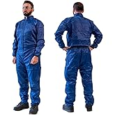 Generic Adult/Unisex PPE Paint Suit - Blue Navy Coverall for Full-Body Protection