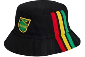 adidas Unisex-Adult Jff Jamaica Bucket Hat, Black/Bold Gold, One Size Fits Most