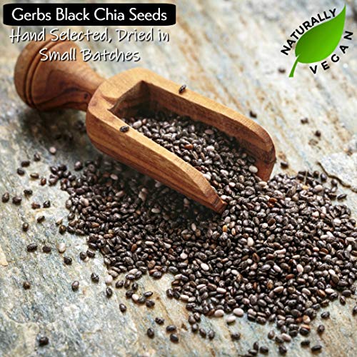 GERBS Raw Black Chia Seeds, 14 ounce Bag, Top 14 Food Allergy Free, Non