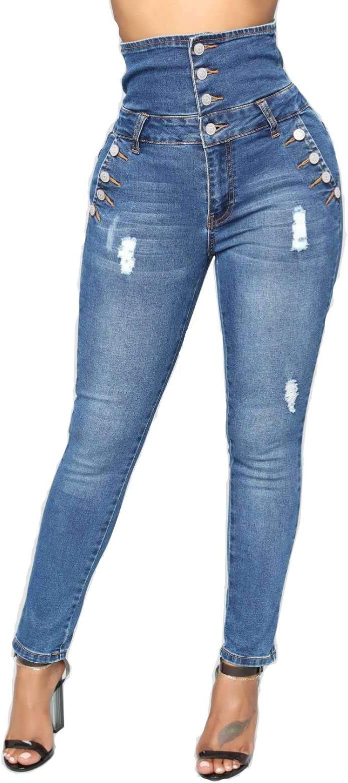 Women's High Waist Skinny Jeans Fashion Stretchy Slimming Pull-On Butt Lifting Denim Pants