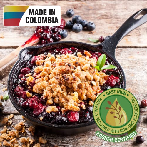 Victoria 6.5 Inch Mini Cast Iron Skillet. Small Frying Pan,Seasoned