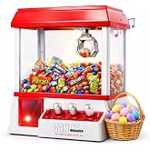 Japard Claw Machine for Kids, Mini Candy Vending Machine, Manual Arcade Game with Adjustable Sound, Candy Grabber Prize Dispenser, Gifts for Girls Boys Easter Party