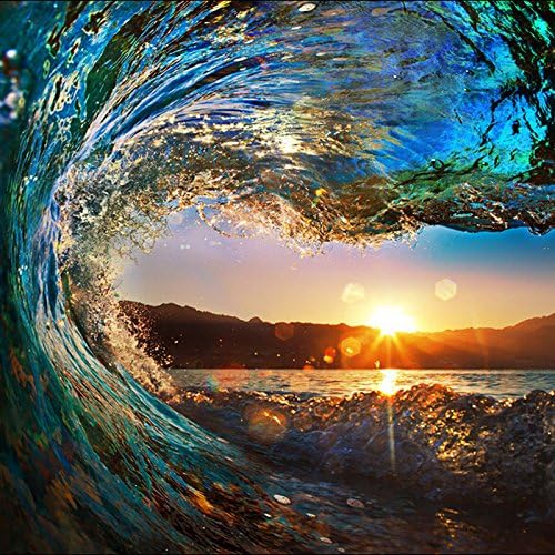 Lwcx 3d Wallpaper Luxury Modern Wave Sea Sunset Landscape
