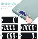 HomeFashion Digital Kitchen Scales 5kg 1g Stainless Steel Platform Backlit LCD view 6