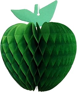 3-Pack 7 Inch Honeycomb Apple Decoration, Light Green