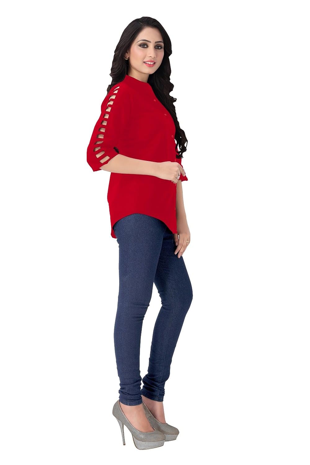 venisa women's rayon top (1001_red)