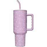 Butterfly Tumbler with Straw and Lid Vacuum Insulated 40oz Stainless Steel Cup Butterfly Gifts for Women Birthday Present Skinny Water Bottle Coffee Cup for Home or Travel