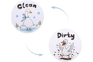 Dishwasher Magnet Clean Dirty Sign, Funny Animal Reversible Double-Sided Flip Clean Dirty Dish Washer Indicator Magnet for Ki