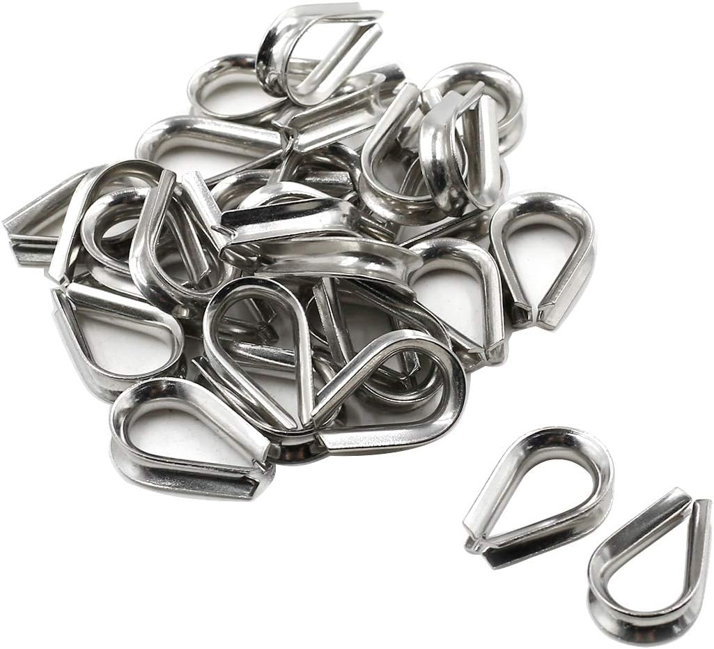Hxchen 20Pcs M4 316 Stainless Steel Thimble for 1/85/32 Diameter Wire