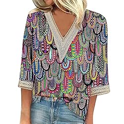 Three Quarter Blouses for Women Summer Tops Trendy