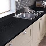 Abyssaly Black Vinyl Wrap Wood Effect Self Adhesive 40cm x 500cm view 8