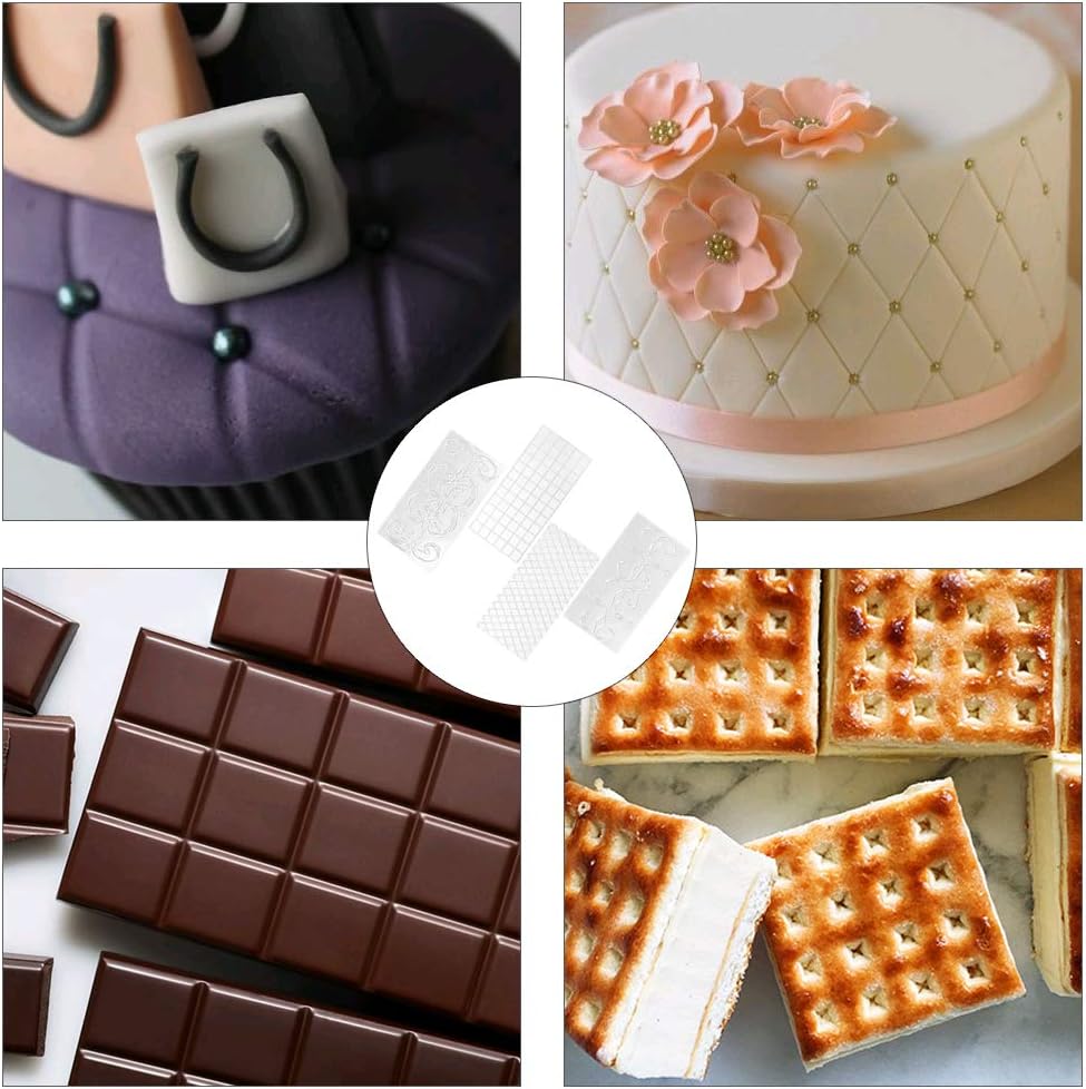 Pochoirs A Gateaux Cuisine Et Maison Nactech 4pcs Pochoir A Gateau En Plastique Lateral Moule Gateaux De Dentelle Transparent 4 Imprimer Motifs Pour Gateaux 3d Effet De Fondant Motif De Dentelle Tapis