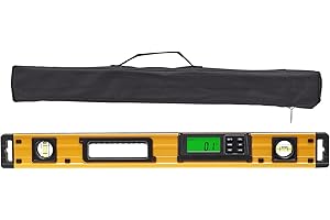 Uargd Magnetic Torpedo Level, 24-inch LED-Illuminated Screen with Bubble Vials for 0-360° Measurement, Durable Aluminum Alloy