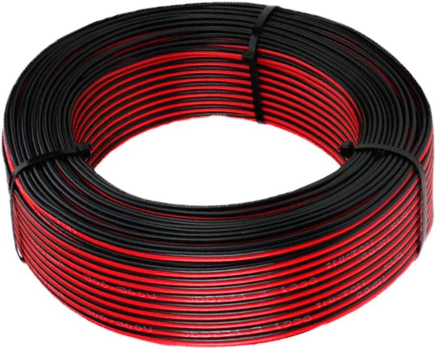 Haitech Electrical Extension Wire 2 Pin 22WAG Extension Cable Hookup Red Black Copper Stranded for Led Strip Light, Auto 20M/65.6Ft